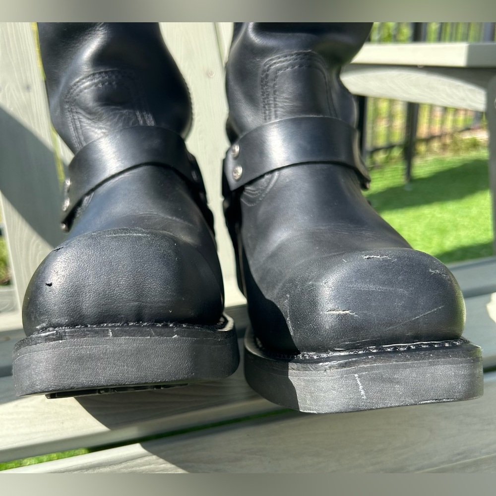 Harley Davidson Mega Harness Black Leather Motorcycle Riding Boots Men’s 11 wide - Picture 8 of 13